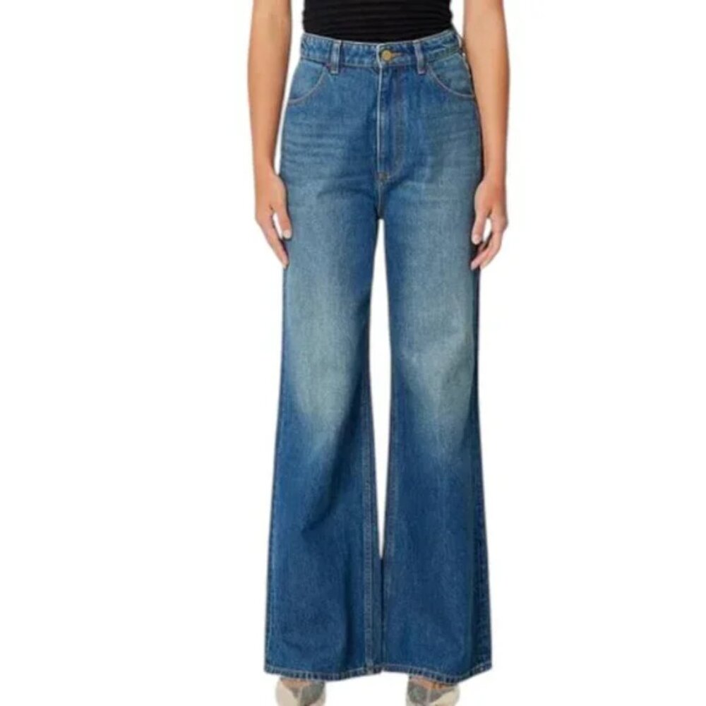 Rolla's Studio Flare Eclipse High Rise Wide Leg Jeans Vintage Blue 24